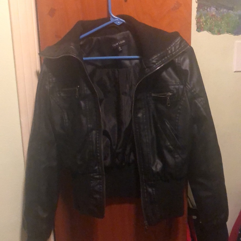 Bomber style leather jacket